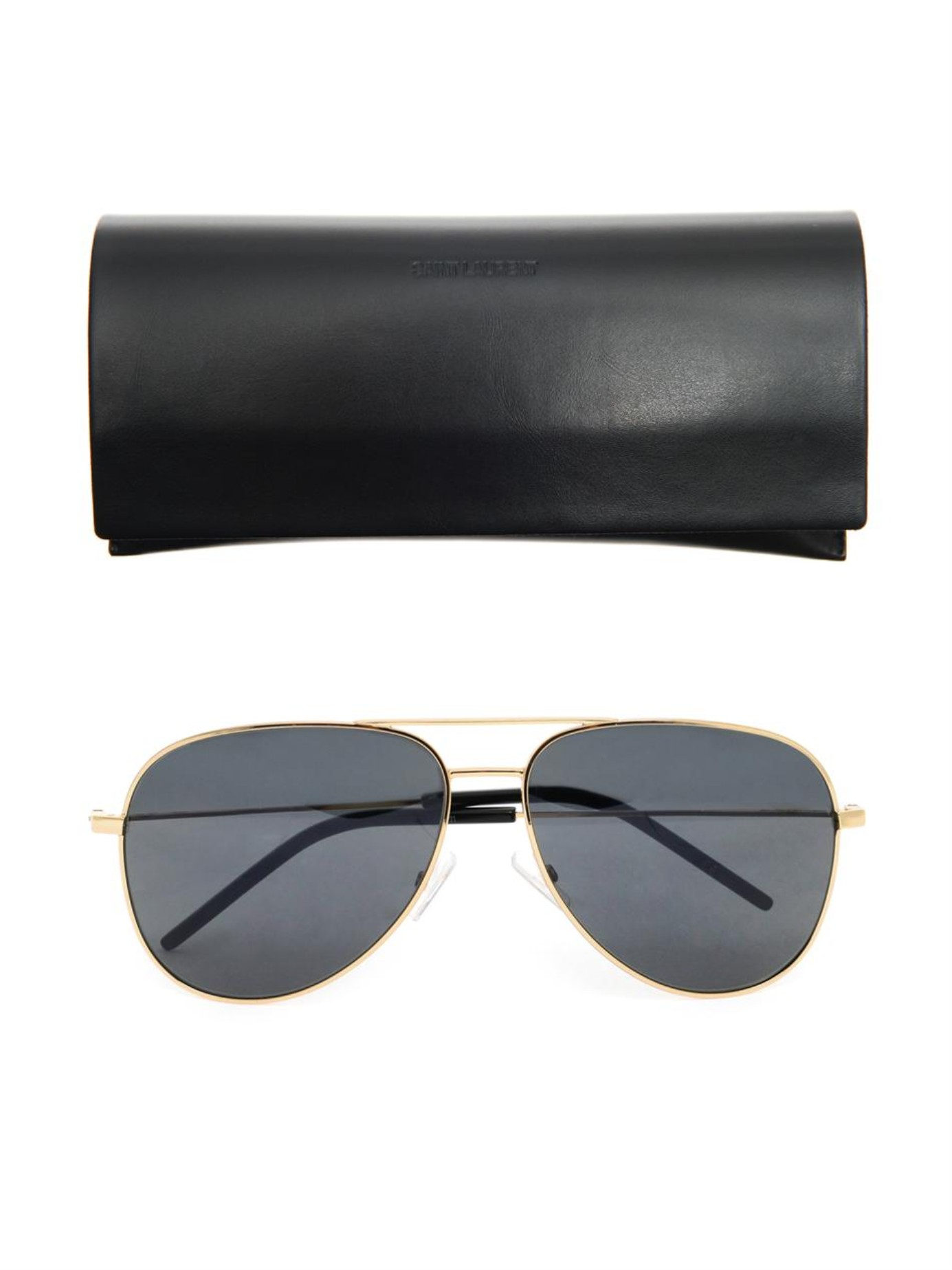 Saint Laurent Classic 11 Aviator Style Sunglasses In Metallic For Men Lyst 7944