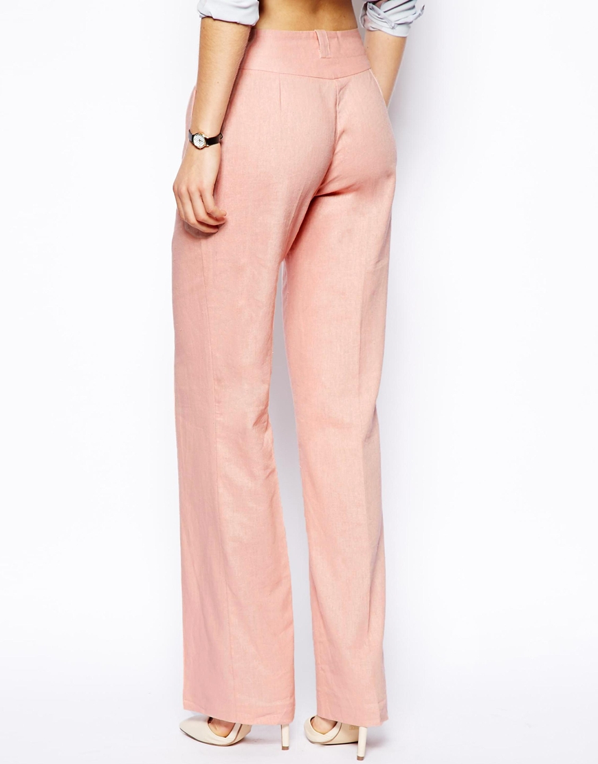 linen pink pants