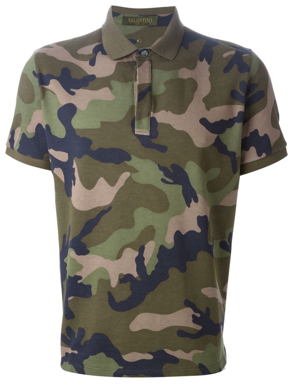 Lyst - Valentino 'Rockstud' Camouflage Polo Shirt in Green for Men