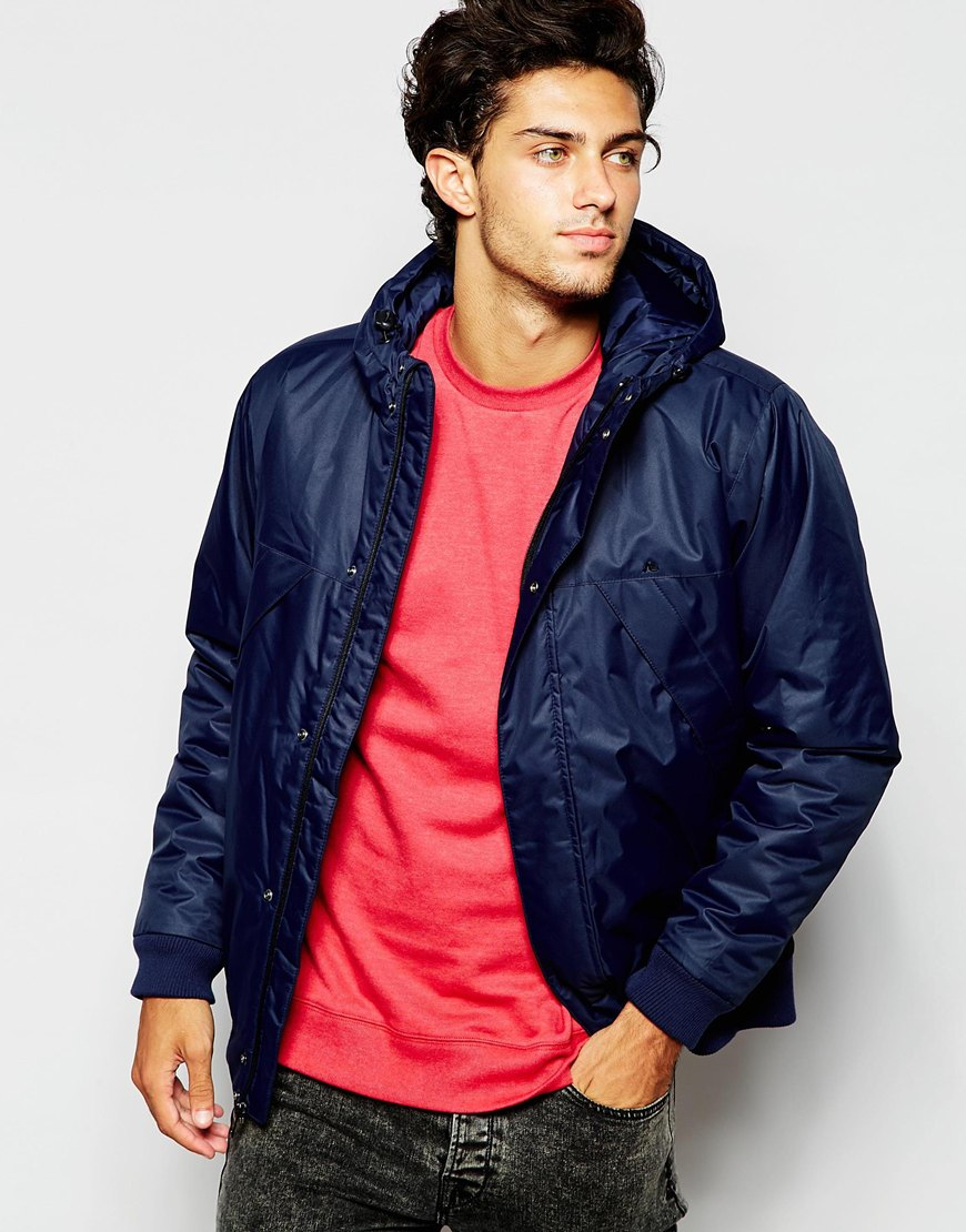 Quiksilver Synthetic Jacket With Hood In Poly Twill in Blue for Men - Lyst