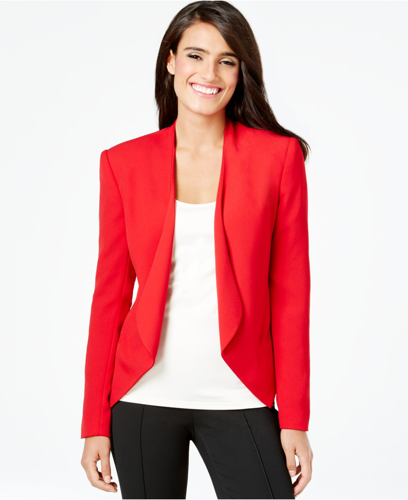 Lyst - Vince Camuto Draped Open-front Blazer in Red