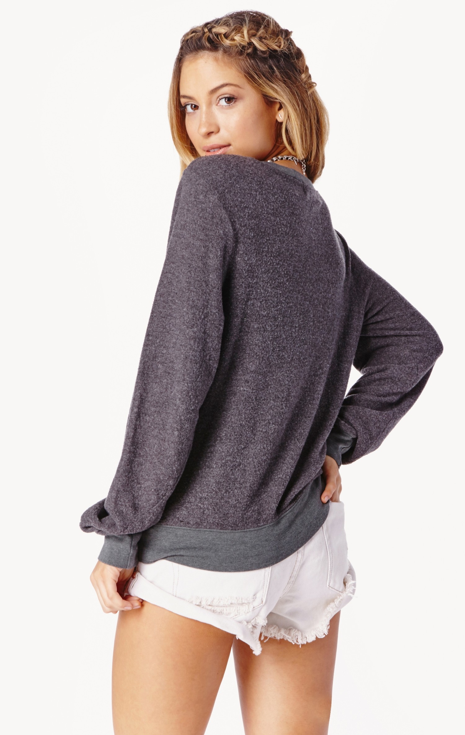 Wildfox Locals Only Baggy Jumper in Gray (DIRTYBLK) | Lyst