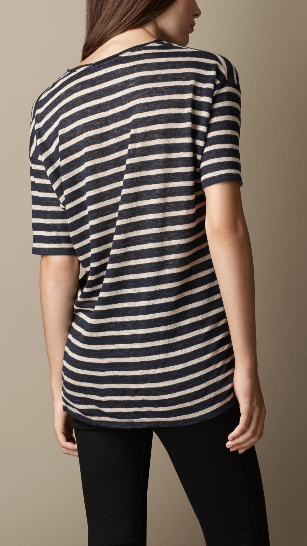 V Neck Striped T-Shirts