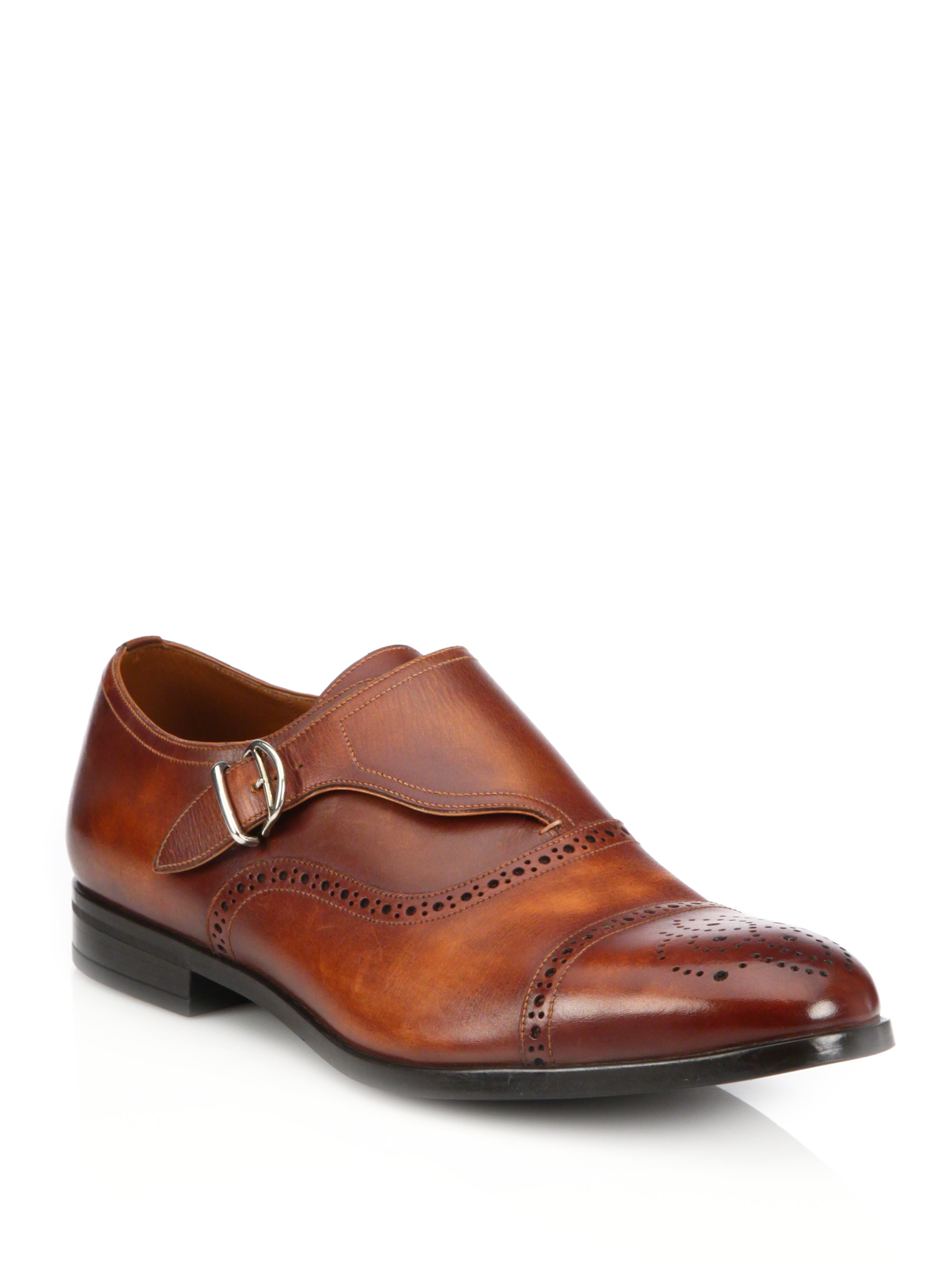 Lyst - Bally Lanor Perforated Monk-strap Dress Shoes in Brown for Men