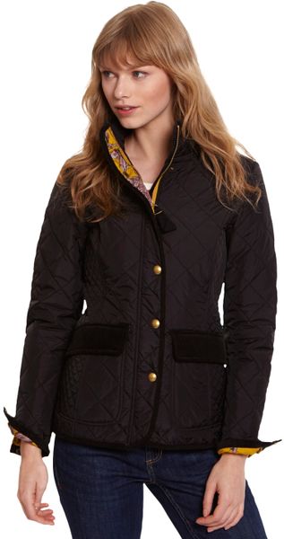 Joules Moredale Quilted Jacket in Black | Lyst