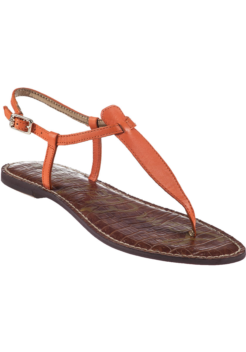 Sam edelman Gigi Flat Sandal Tangelo Leather in Orange (Tangelo Leather ...