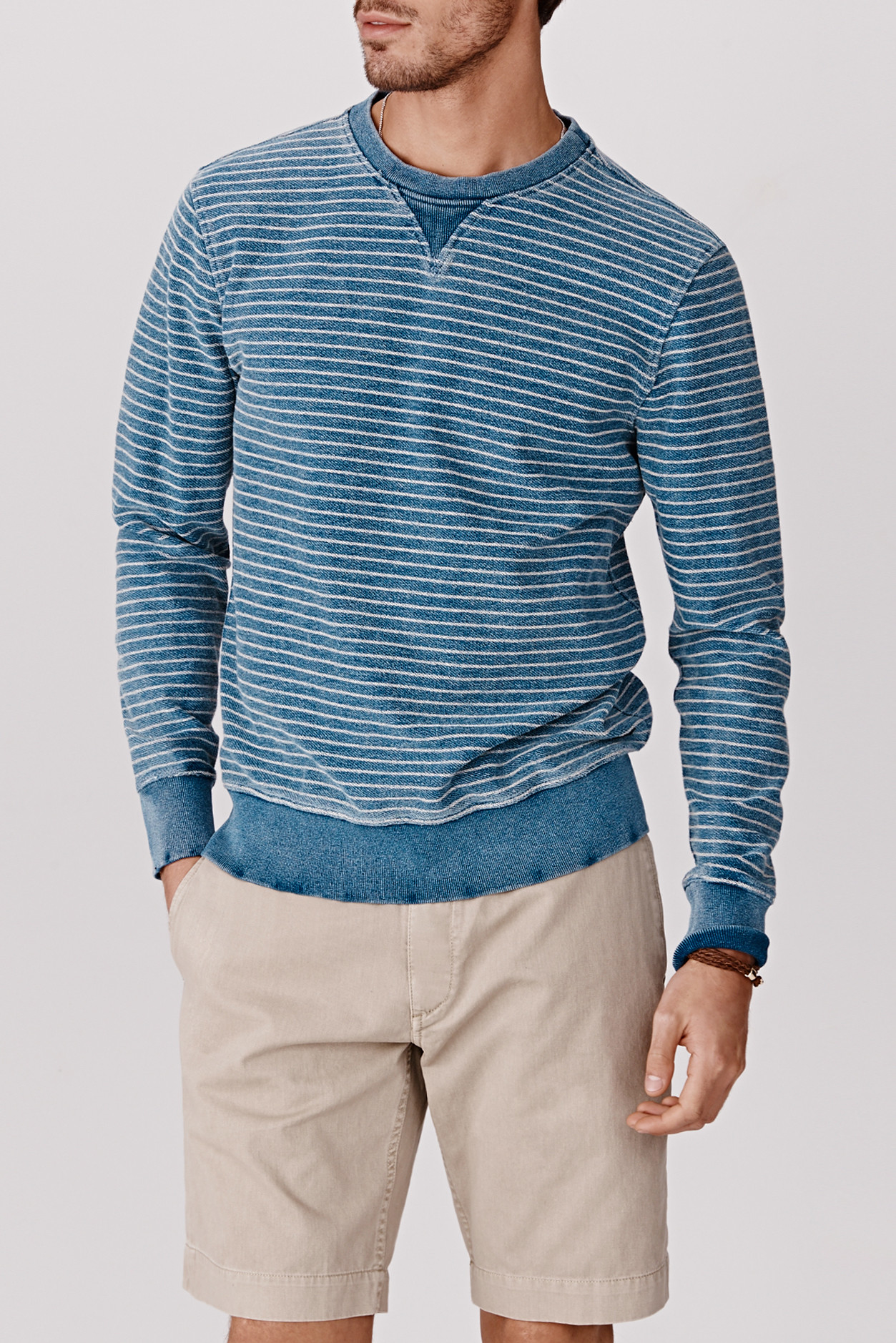 Lyst - Faherty Brand Crew Neck Sweatshirt in Blue for Men