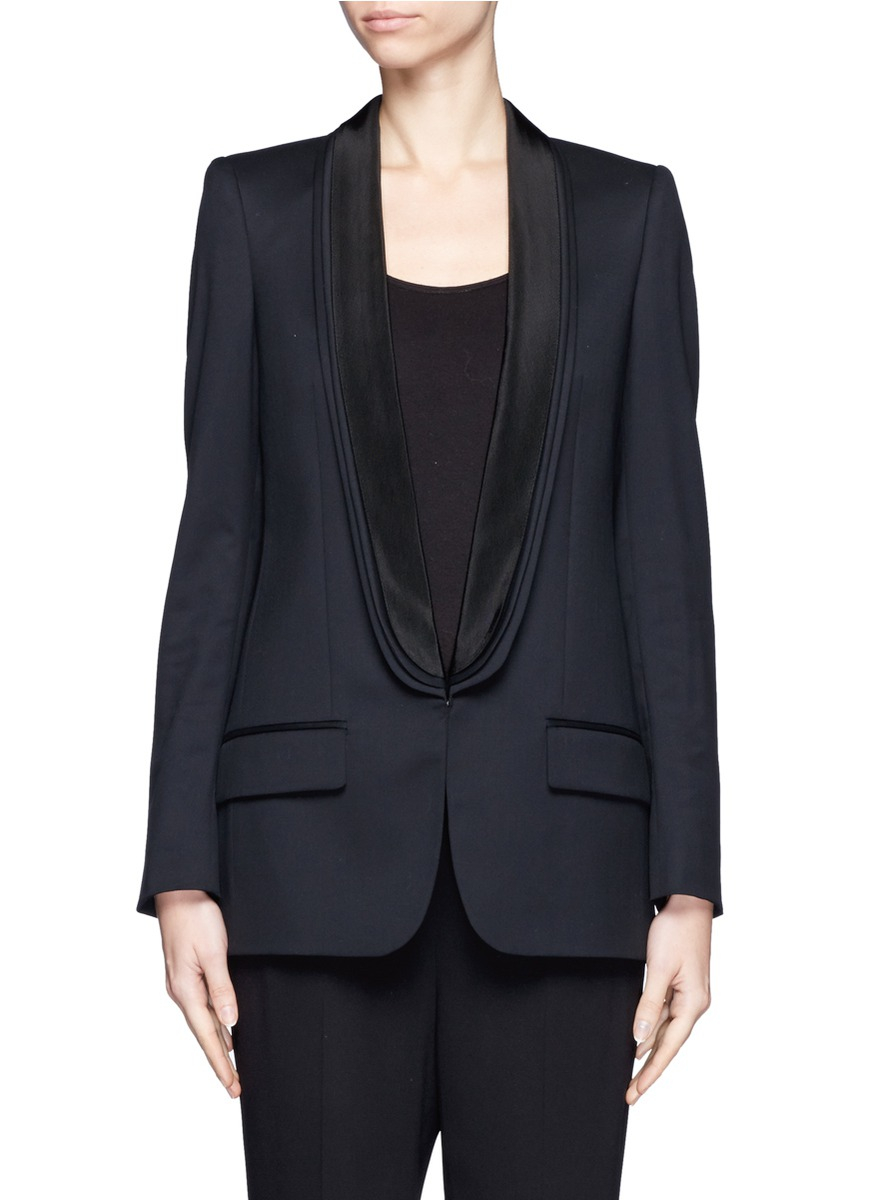 Stella Mccartney Triple Shawl Lapel Tuxedo Jacket in Black | Lyst