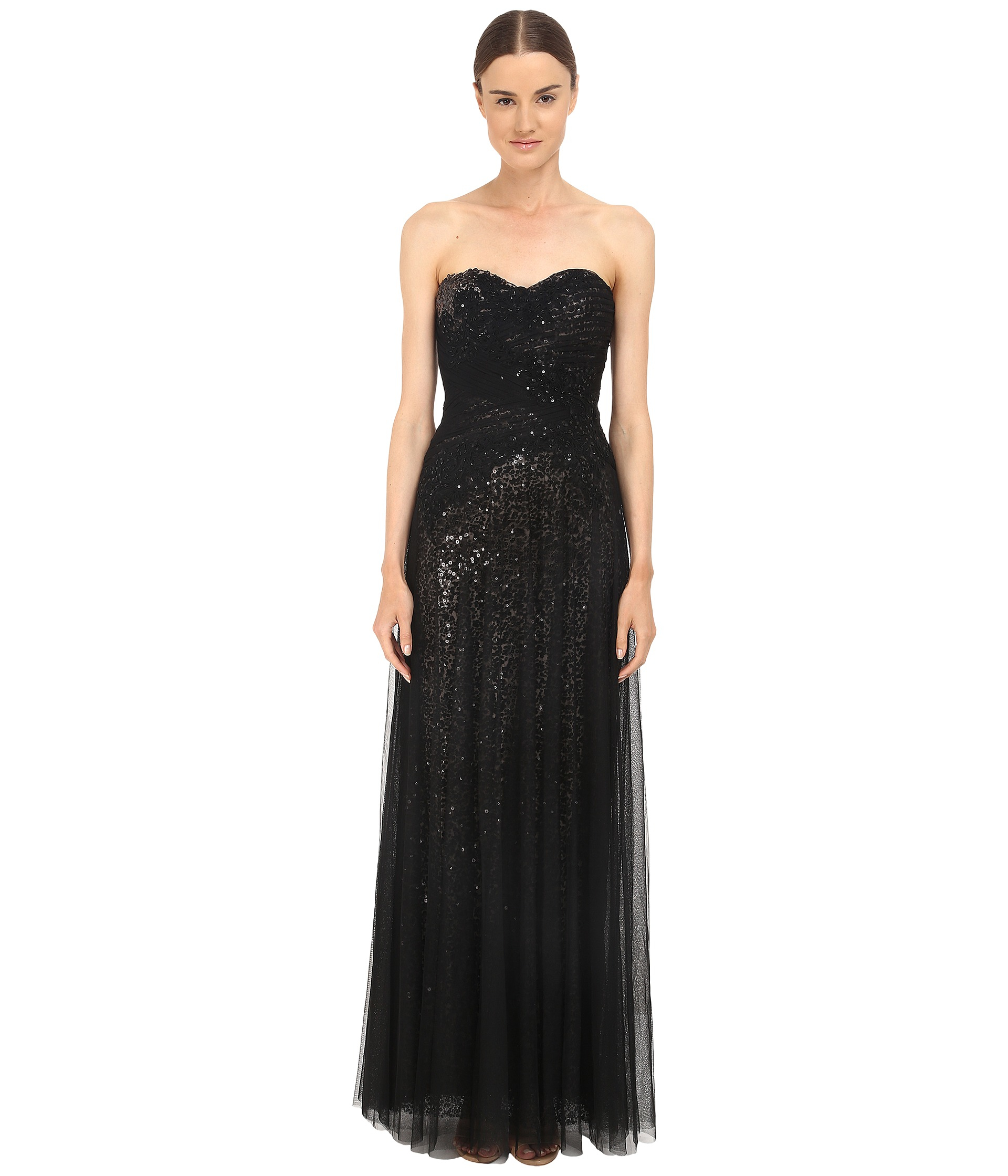marchesa notte sequin sleeveless tulle gown