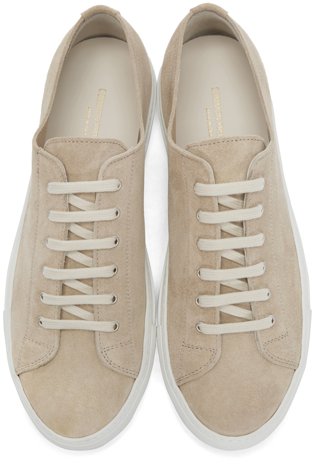 Lyst - Common Projects Beige Suede Tournament Sneakers in Natural for Men