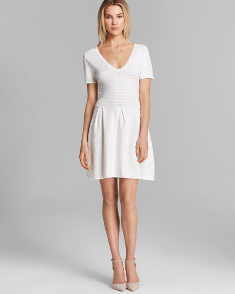 French Connection Dress Grace Knits in White | Lyst