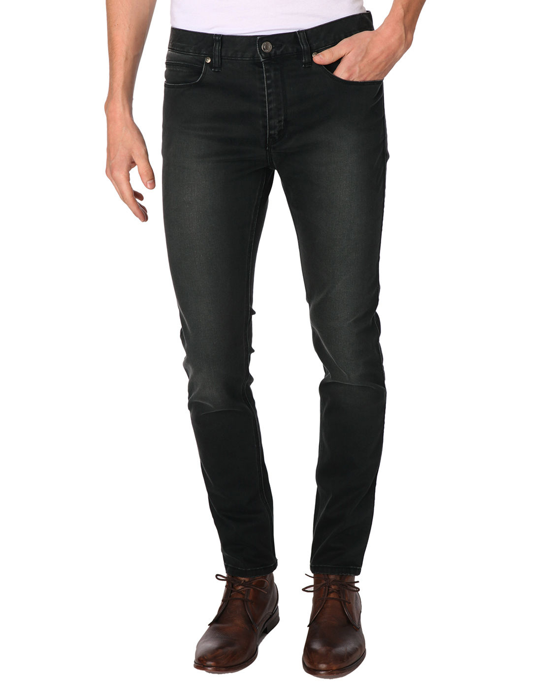 Hugo Washed-Out Black Skinny Jeans in Black for Men | Lyst