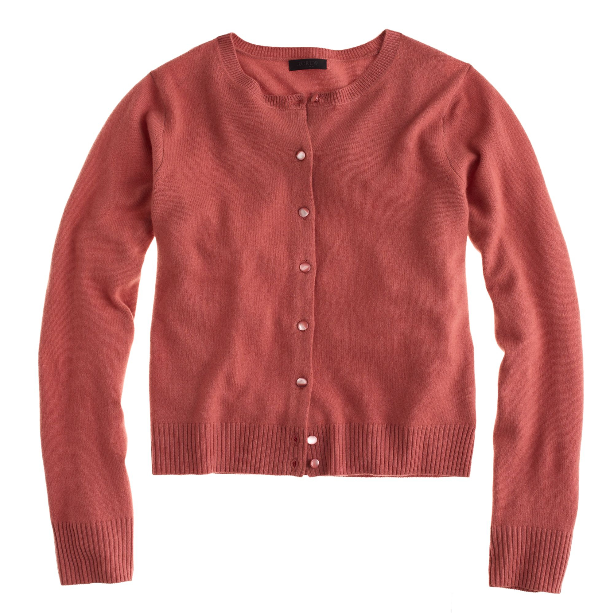 J.crew Collection Cashmere Cardigan in Red (rusty clay) | Lyst