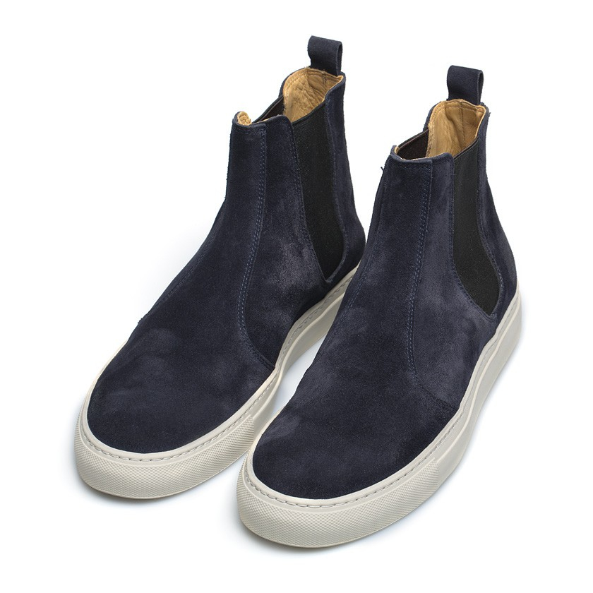 Buttero Navy Suede Chelsea Boots in Black for Men Lyst