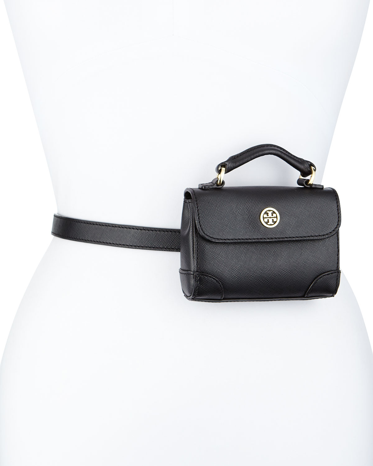 Lyst Tory Burch Robinson Saffiano Belt Bag In Black Gallery