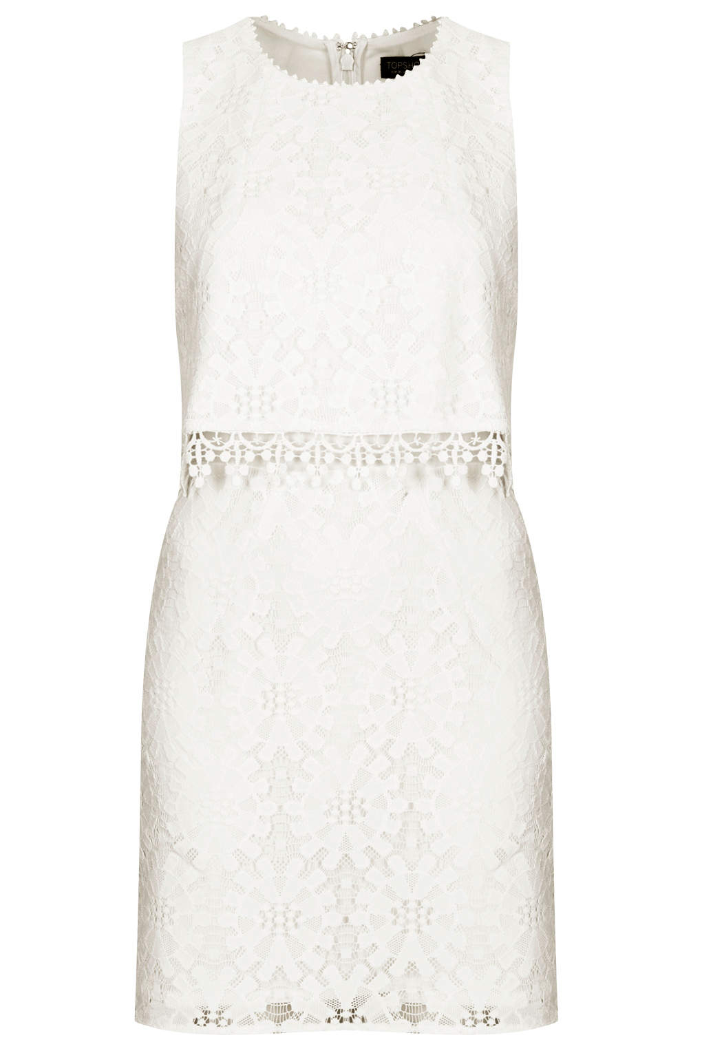 Lyst Crop Overlay Wheel Lace Dress in White