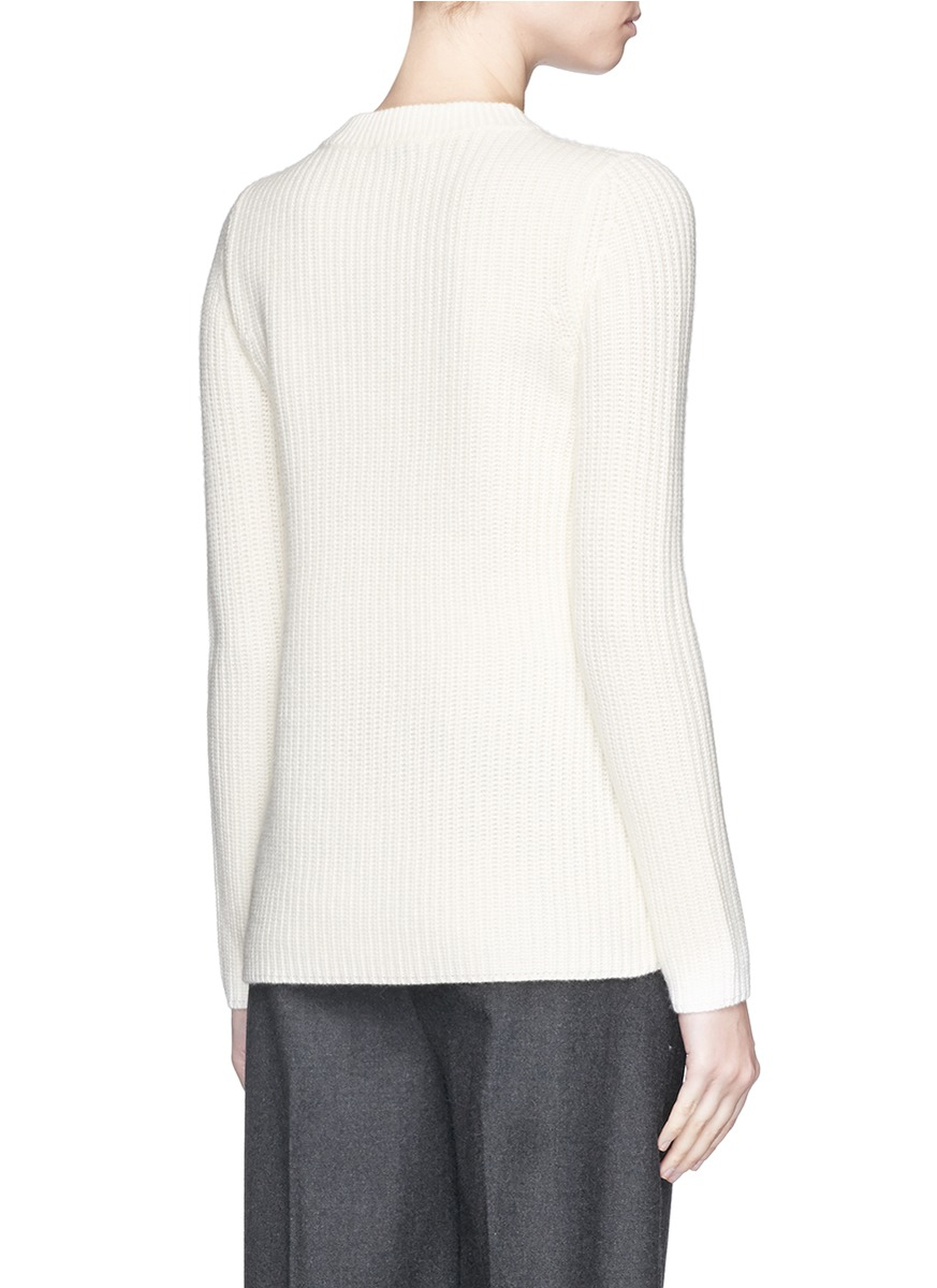Theory 'barda' Wool-cashmere Sweater in White | Lyst