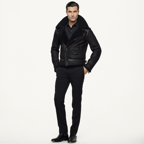 Lyst - Ralph Lauren Black Label Lambskin Biker Jacket in Black for Men