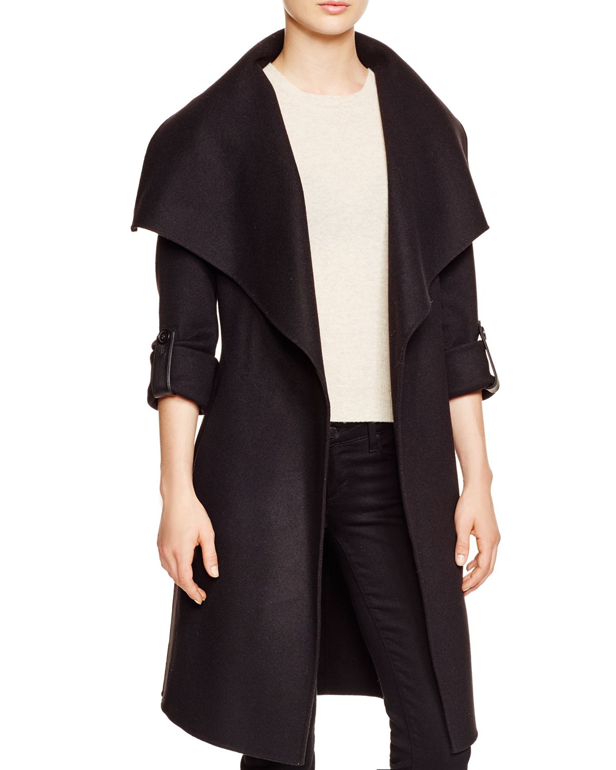 Mackage Brin Wrap Coat With Leather Trim - Bloomingdale'S Exclusive in ...
