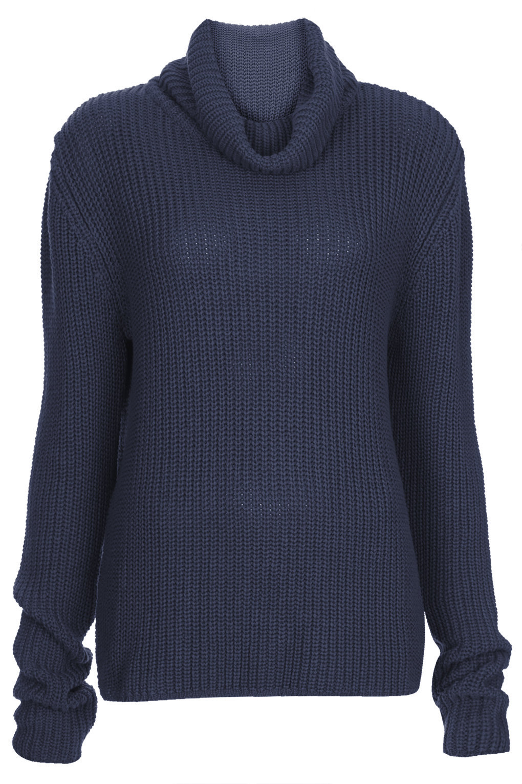 Topshop | Premium Cotton Roll Neck Jumper by Boutique Navy Blue | Lyst