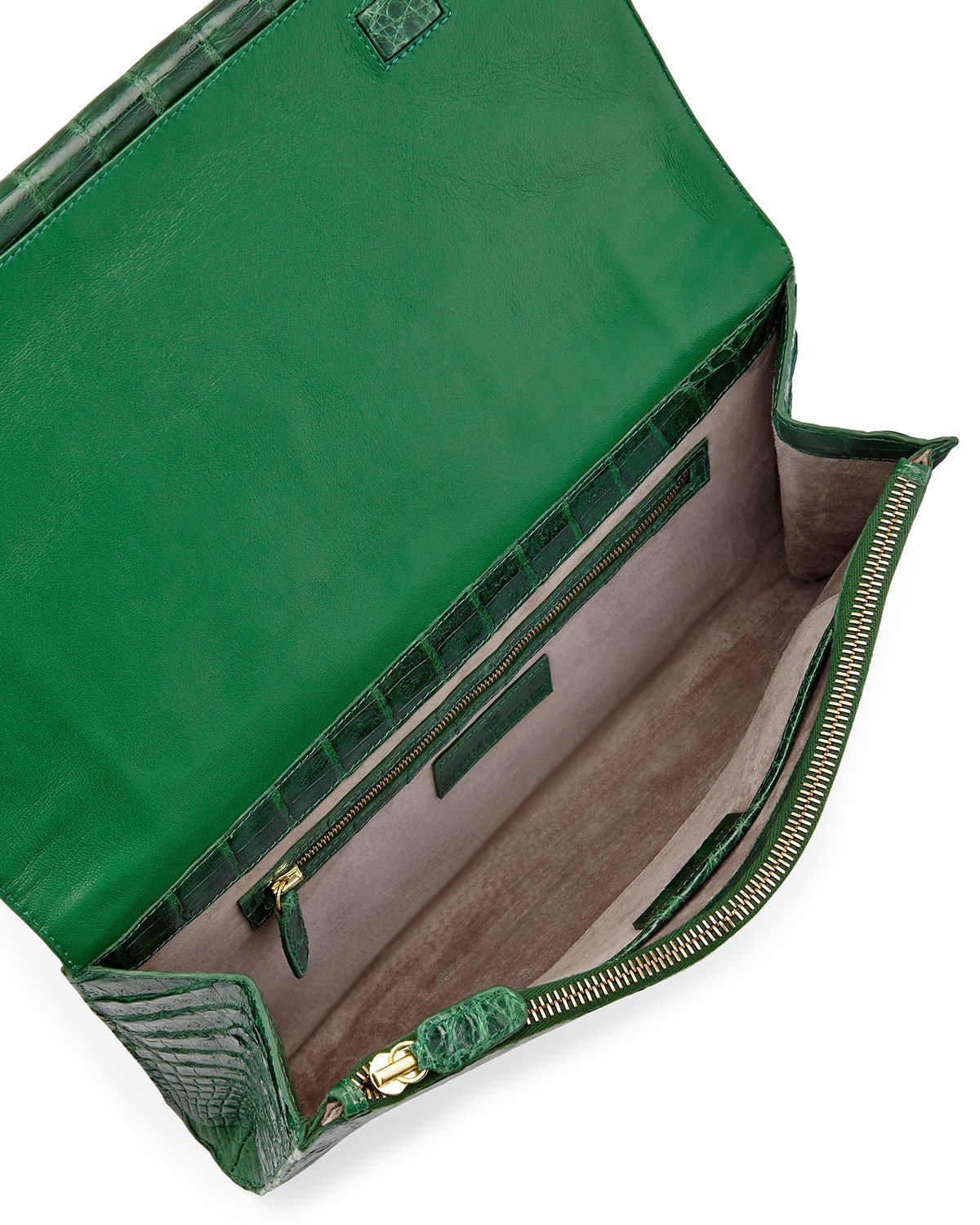 Nancy gonzalez Large Crocodile Bar Clutch Bag Green in Green ...