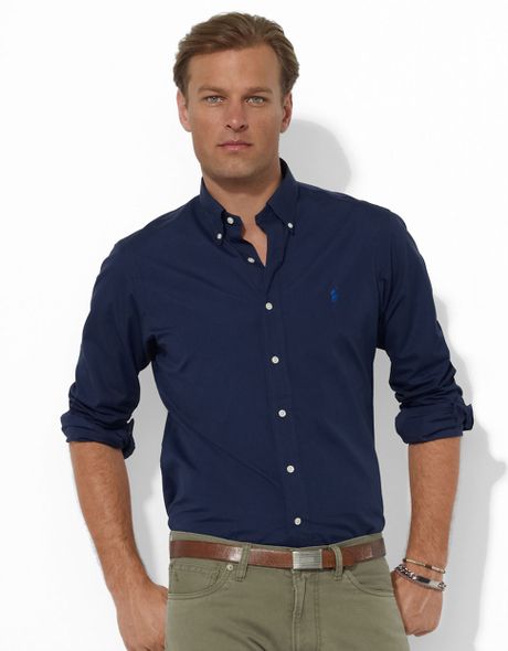 Polo Ralph Lauren Customfit Broadcloth Blake Sport Shirt in Blue for ...