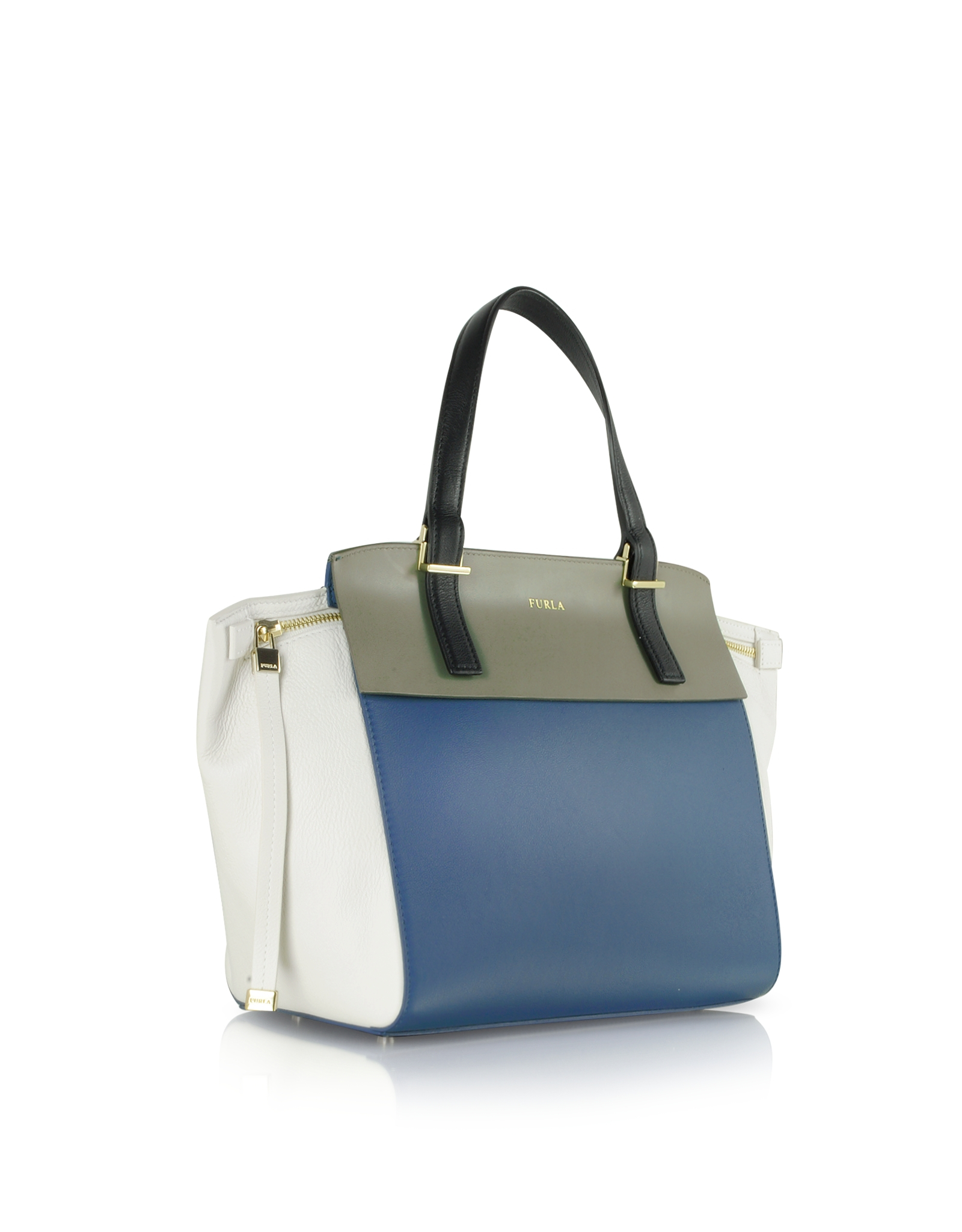 furla dolce vita multicolor small leather tote in blue lyst furla dolce vita multicolor small leather tote in blue lyst