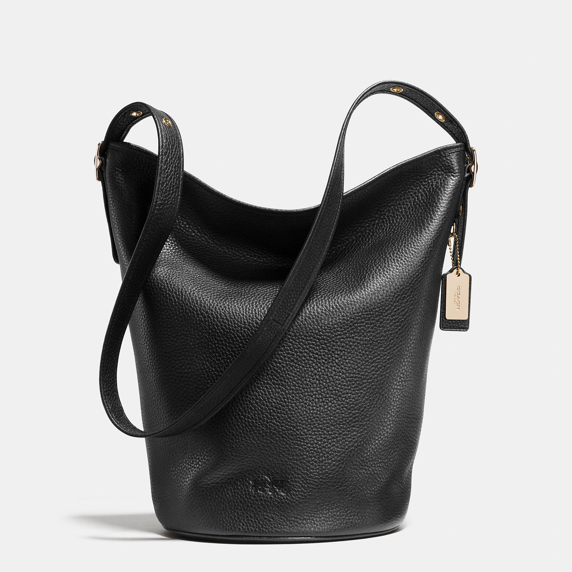 Lyst - Coach Duffle Shoulder Bag In Pebble Leather in Black