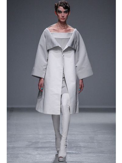 Lyst - Gareth Pugh Color Block Ottoman Strapless Dress in Gray