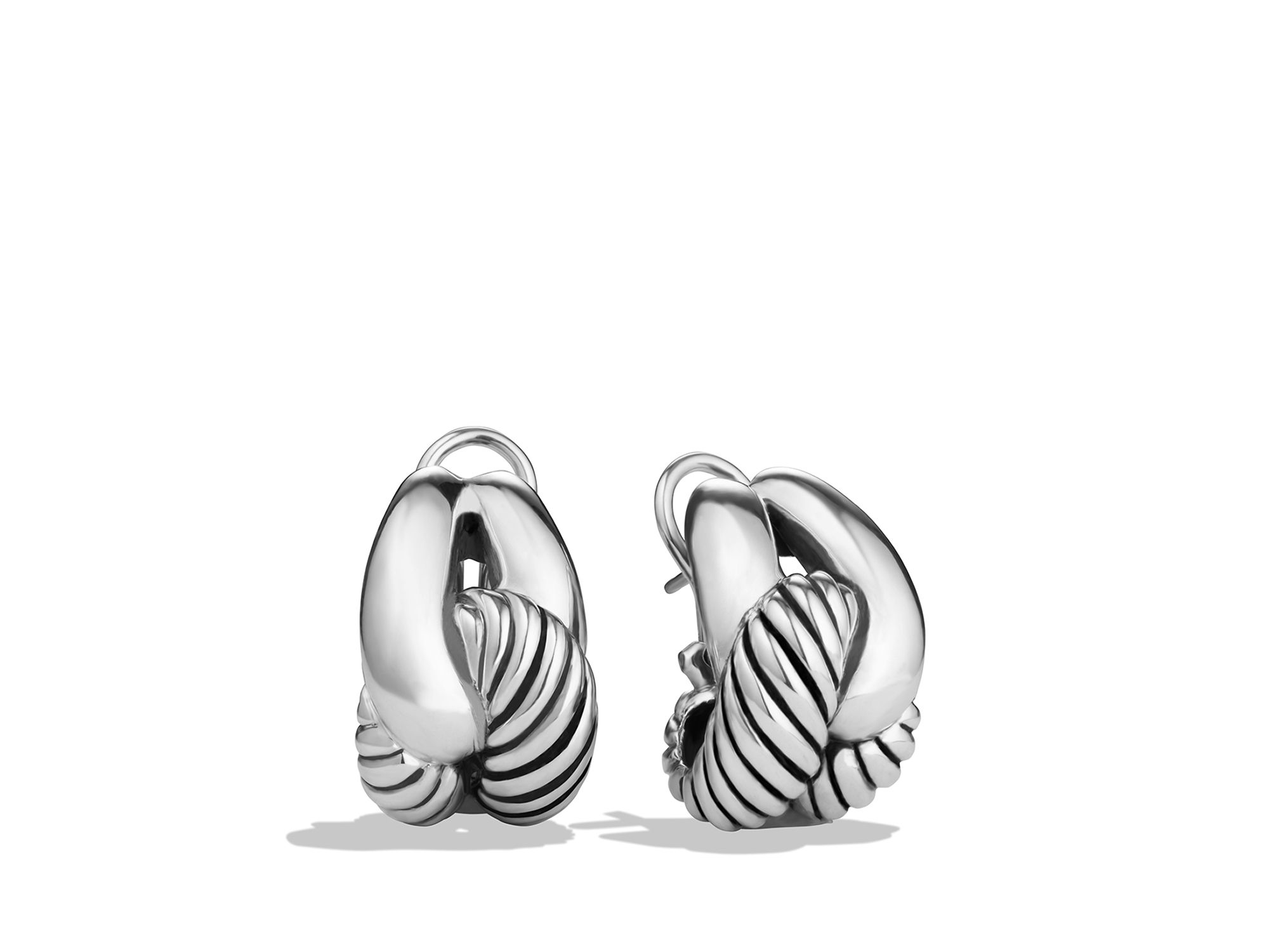 Lyst David Yurman Woven Cable Earrings In Metallic Gallery