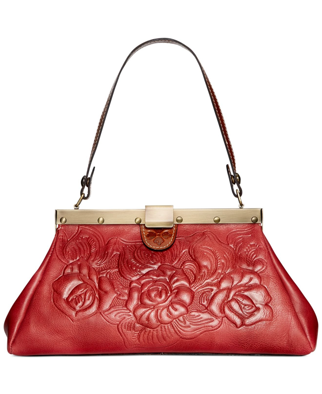 Lyst - Patricia Nash Tooled Rose Ferrara Satchel in Red