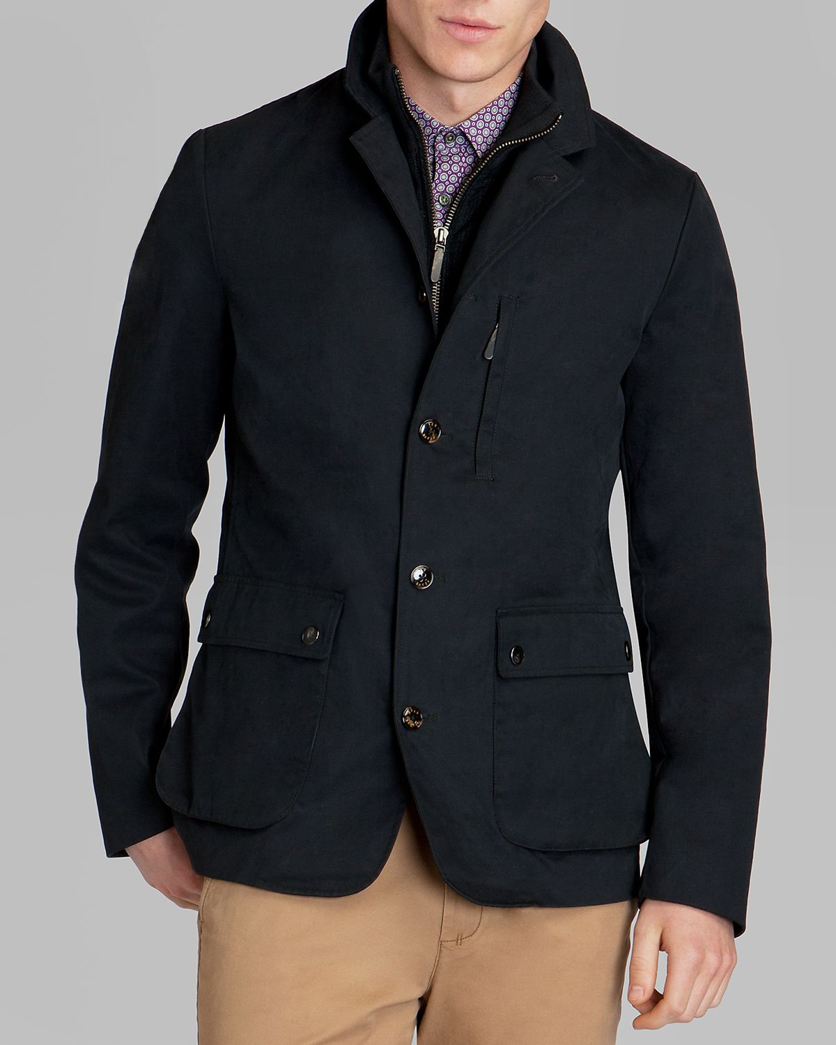 Lyst - Ted Baker Cannun Cotton Coat in Blue for Men