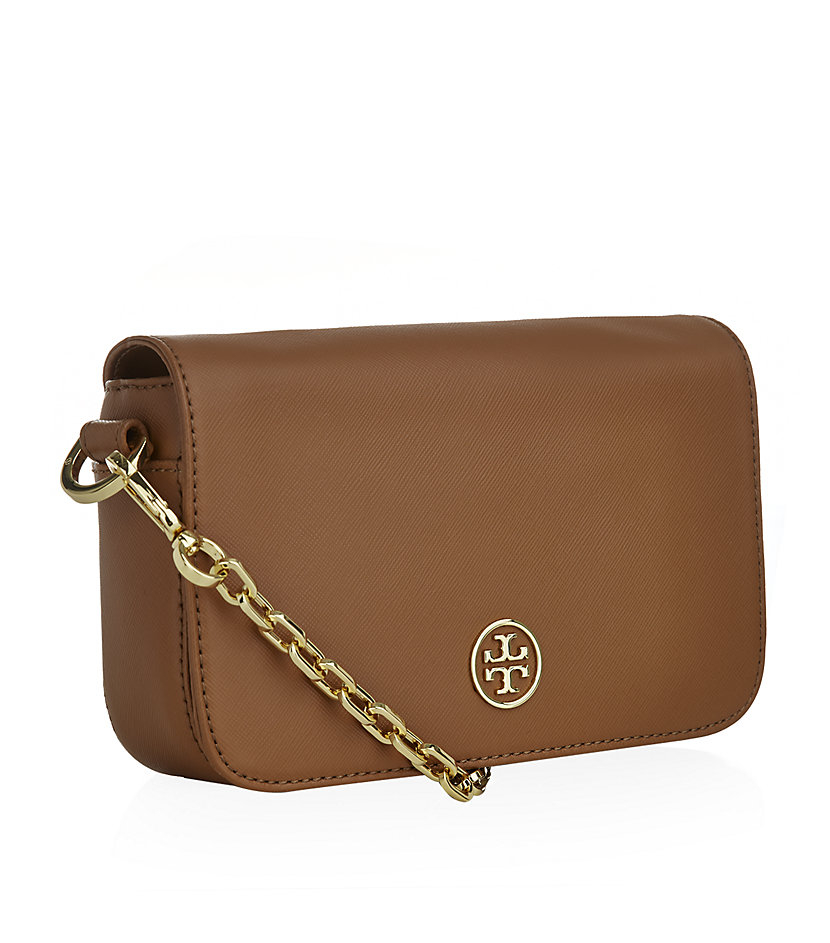 Tory Burch Robinson Mini Crossbody Bag in Brown | Lyst