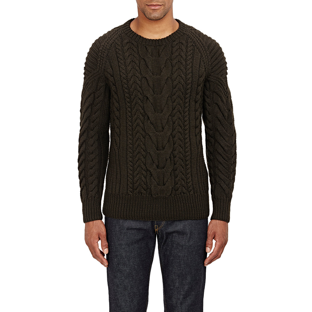 Ralph lauren black label Chunky Cable-knit Sweater in Green for Men | Lyst