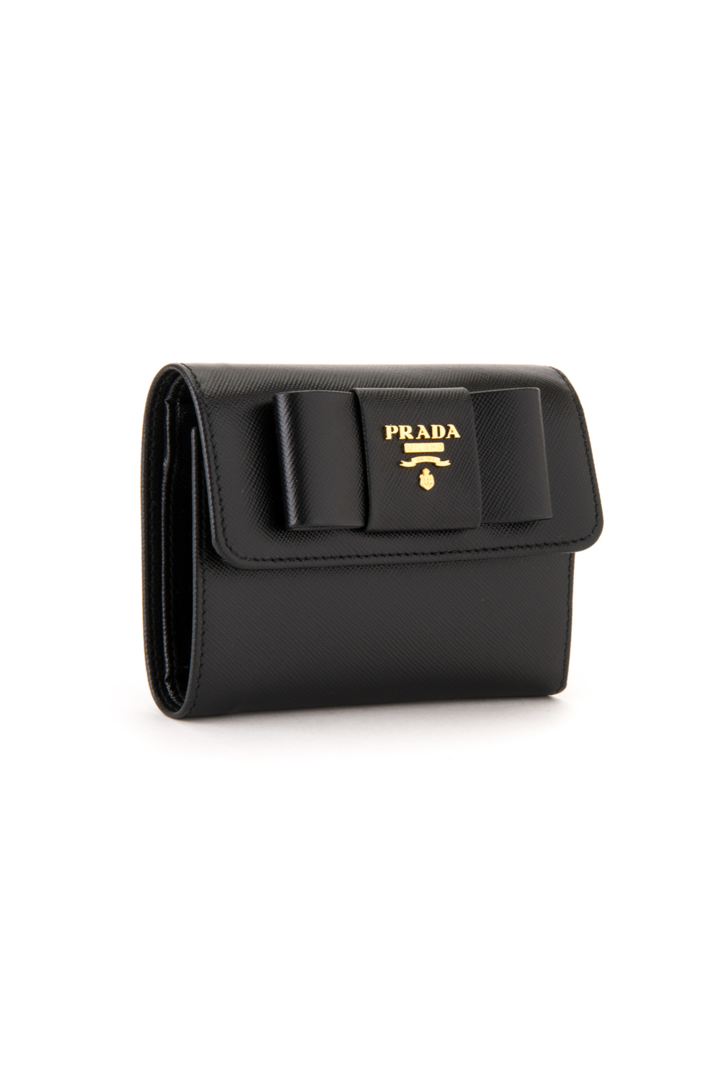 Prada Portafoglio Saffiano Fiocco in Black (NERO) | Lyst  