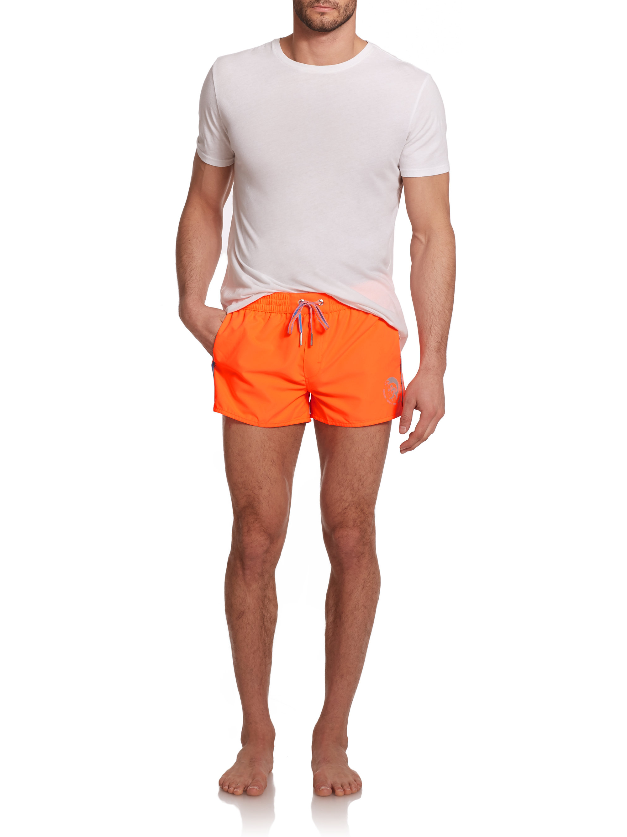 Lyst - DIESEL Coral Rif Swim Shorts in Orange for Men