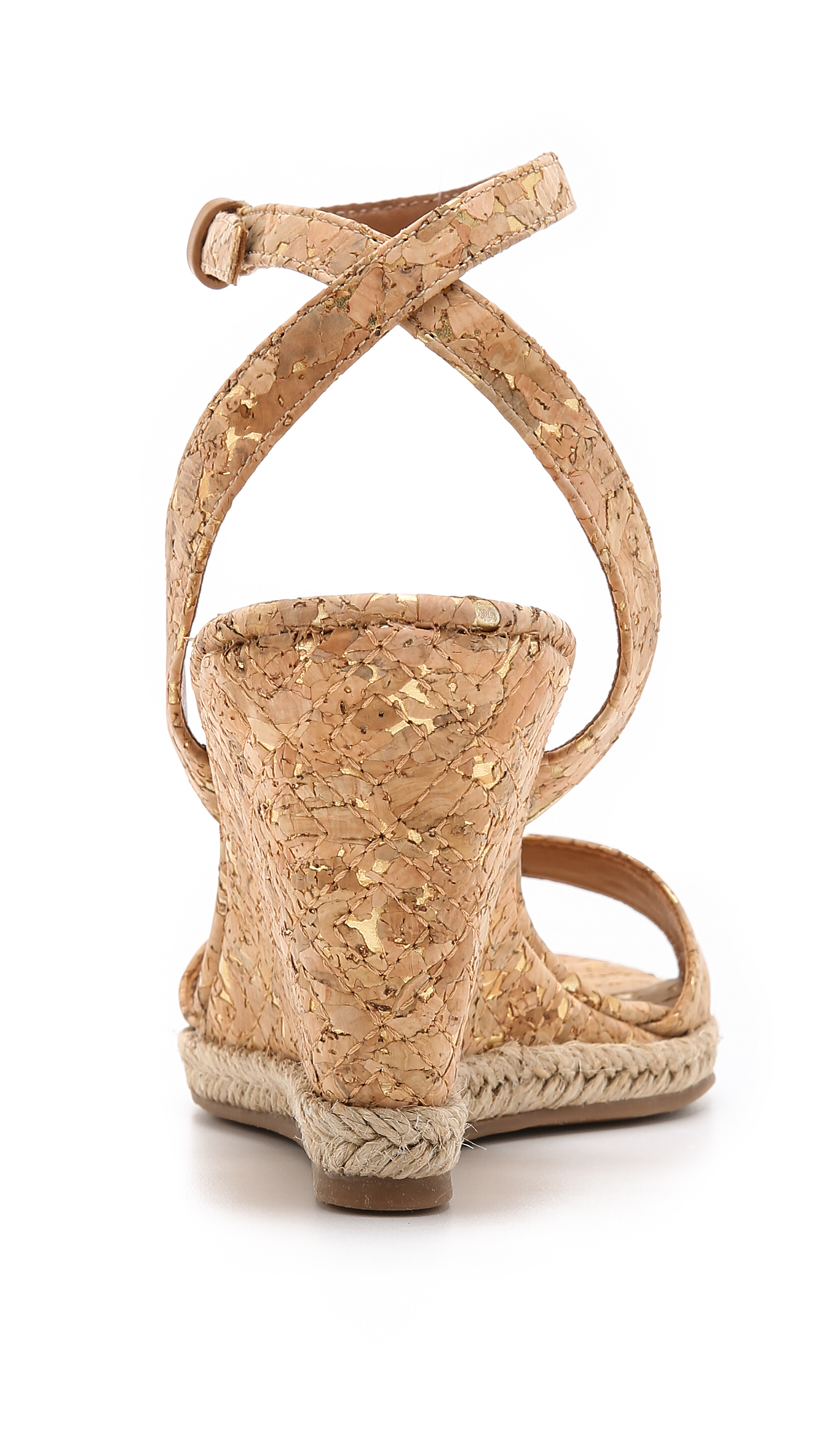 Tory Burch Marion Metallic Cork Espadrille Wedges in Brown - Lyst