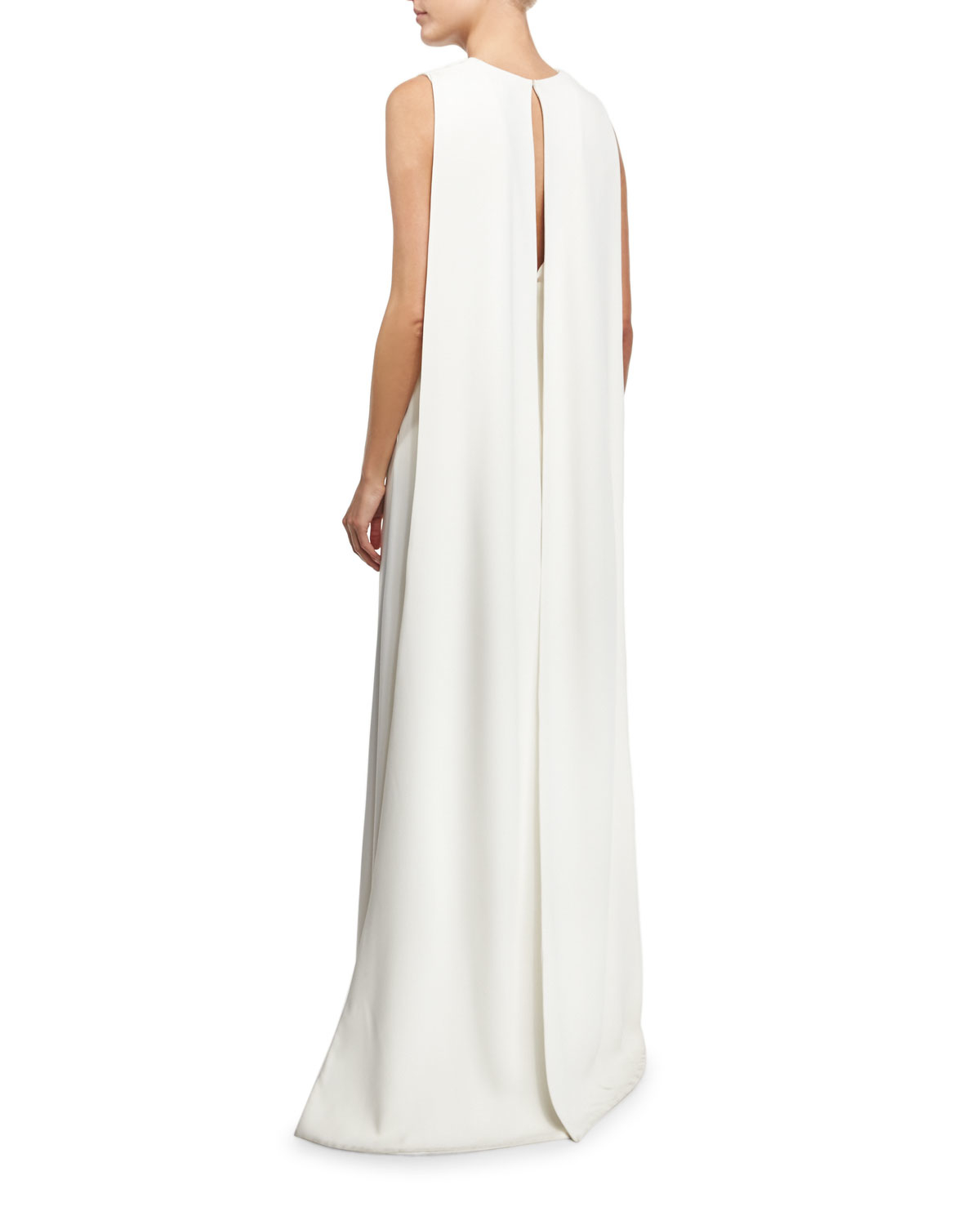 Lyst Jill Stuart Sleeveless V Neck Cape Gown In White Gallery