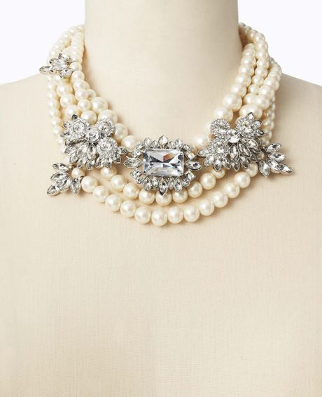 Ann Taylor Heirloom Pearl Statement Necklace in White (Winter White) | Lyst
