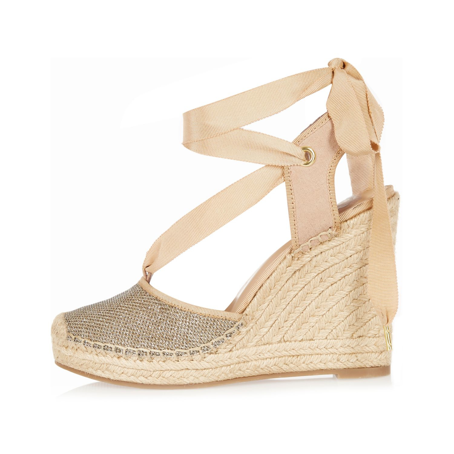 gold topshop wedges