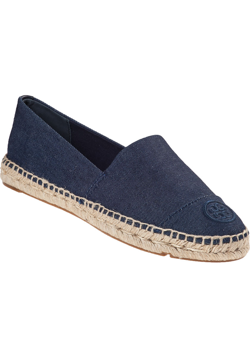 Tory burch Denim Flat Espadrilles - Denim/Denim/Royal Tan in Blue | Lyst