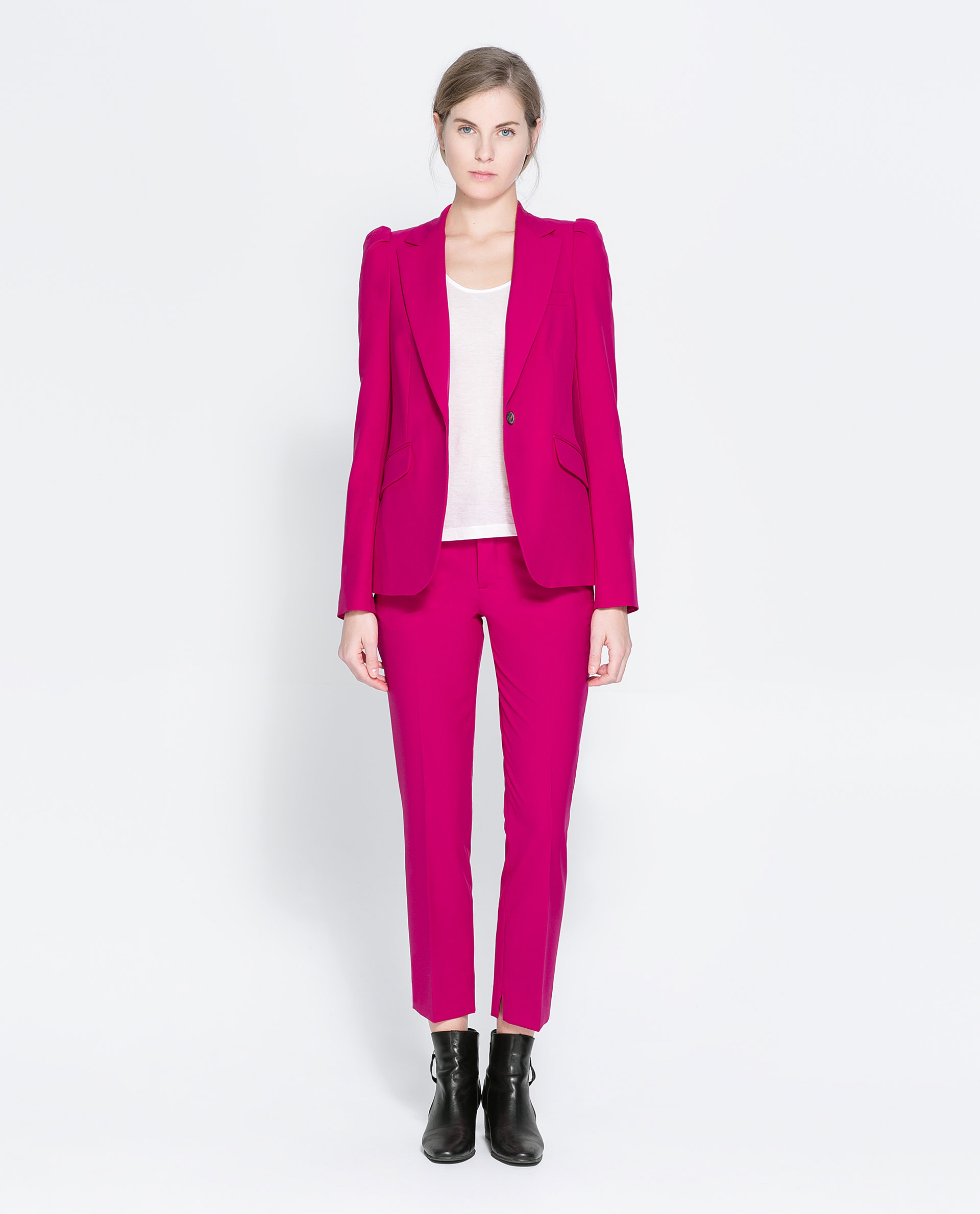 zara blazer rosa