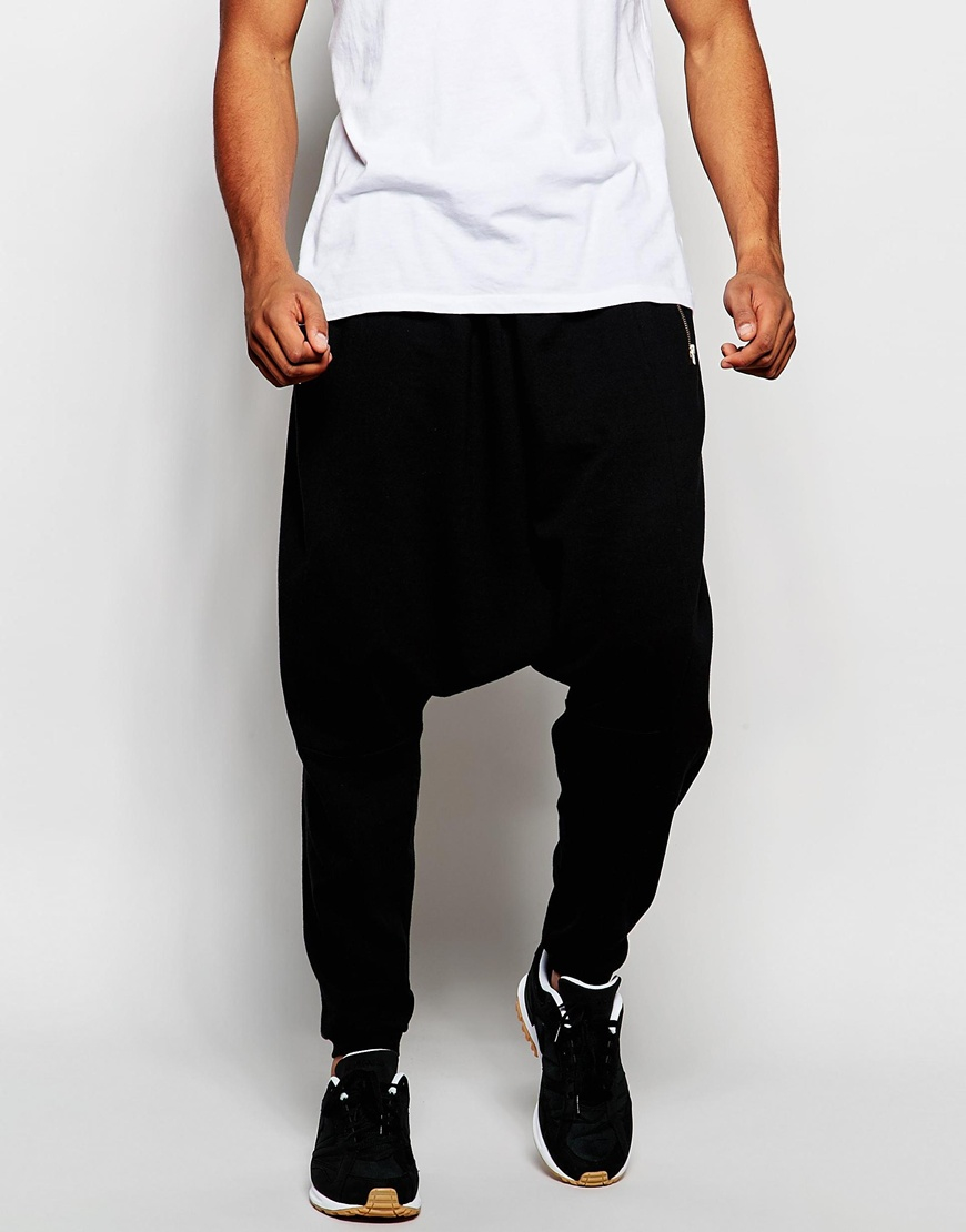 black joggers with zippers mens