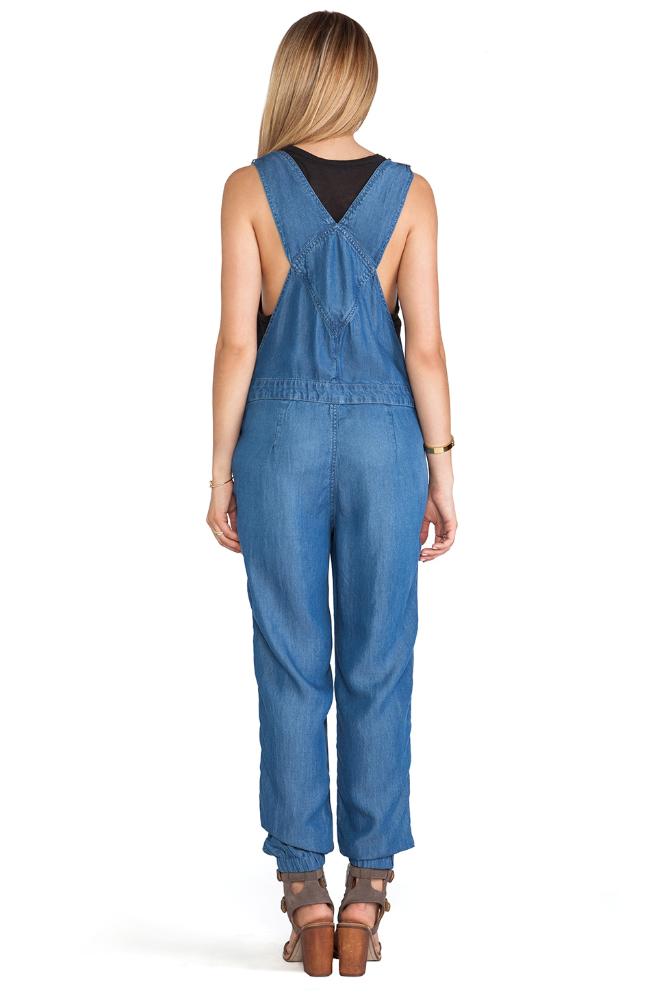 Splendid Indigo Dye Overalls in Blue Lyst