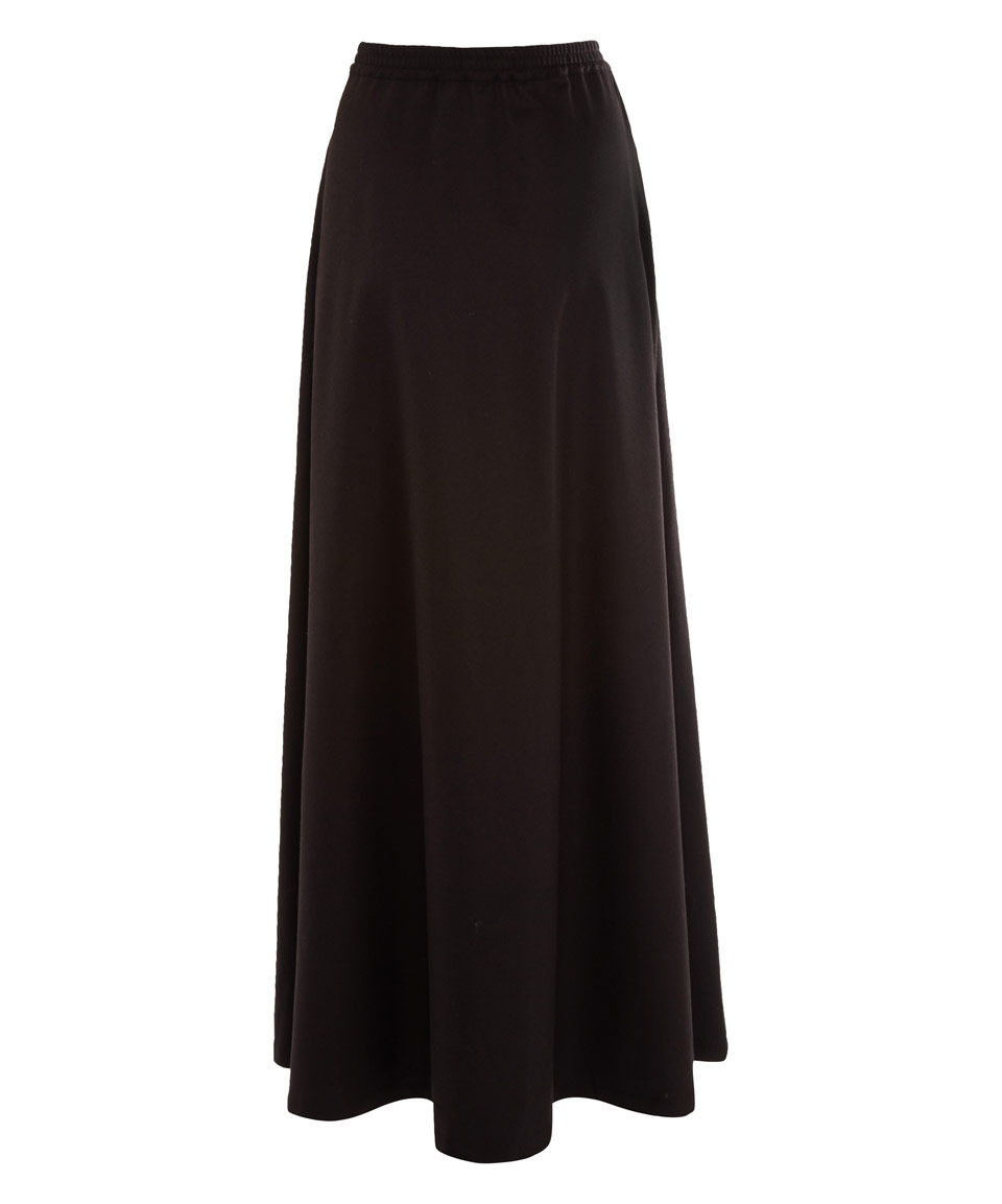 Lyst - Eskandar Brown Long Aline Wool Skirt in Black