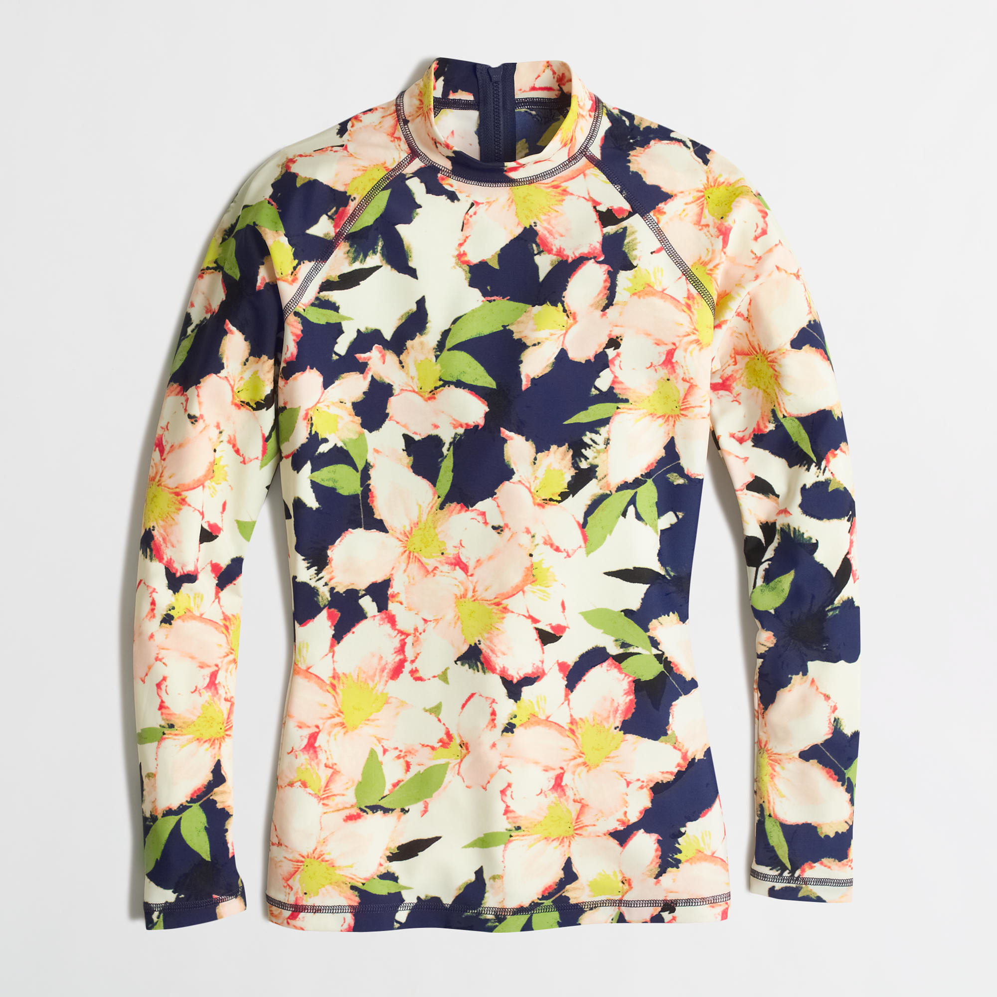 Lyst J.Crew Factory Colorblock Rash Guard In Floral