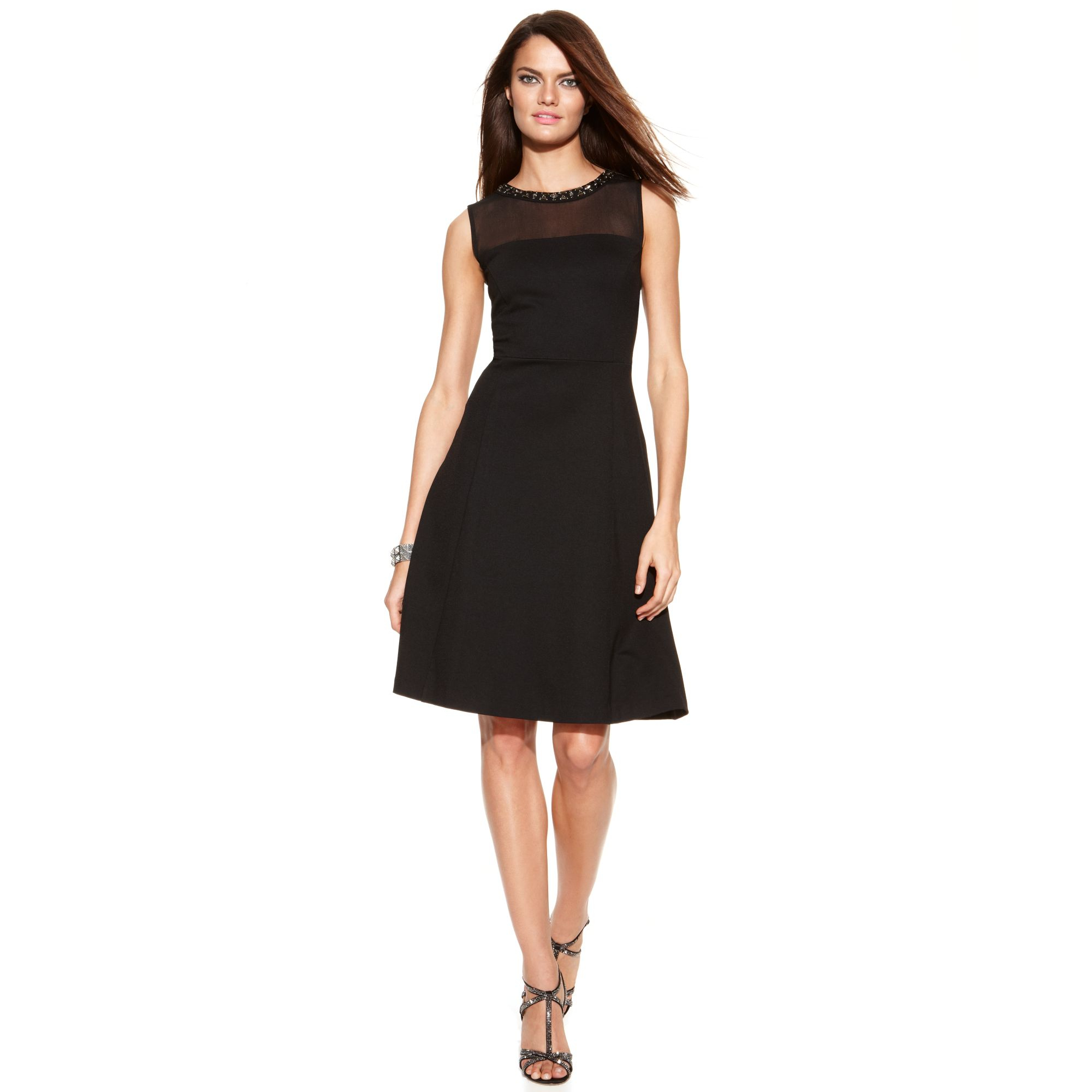 Inc International Concepts Embellished Sleeveless A-line Dress in Black ...