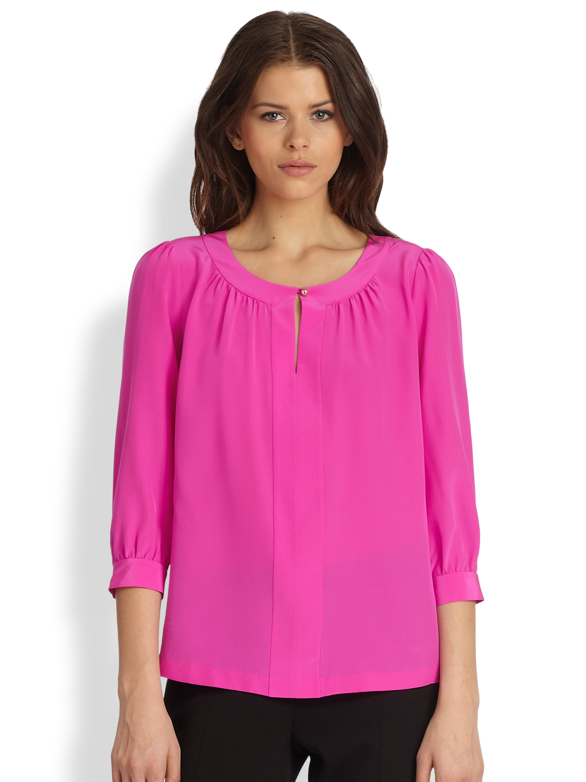 Kate Spade Silk Jolette Top in Purple (VIVID SNAPDRAGON) | Lyst