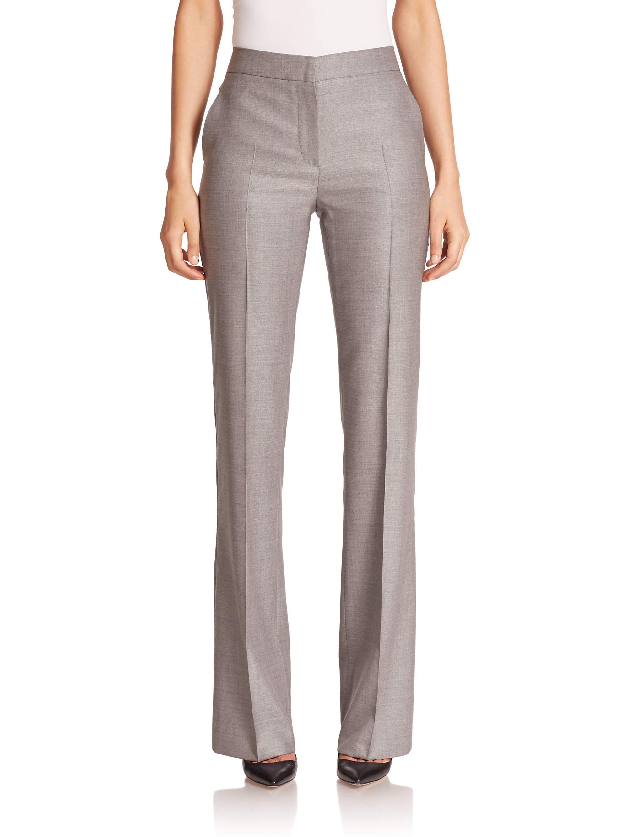 Lyst - Max Mara Alessia Wool & Silk Pants in Gray