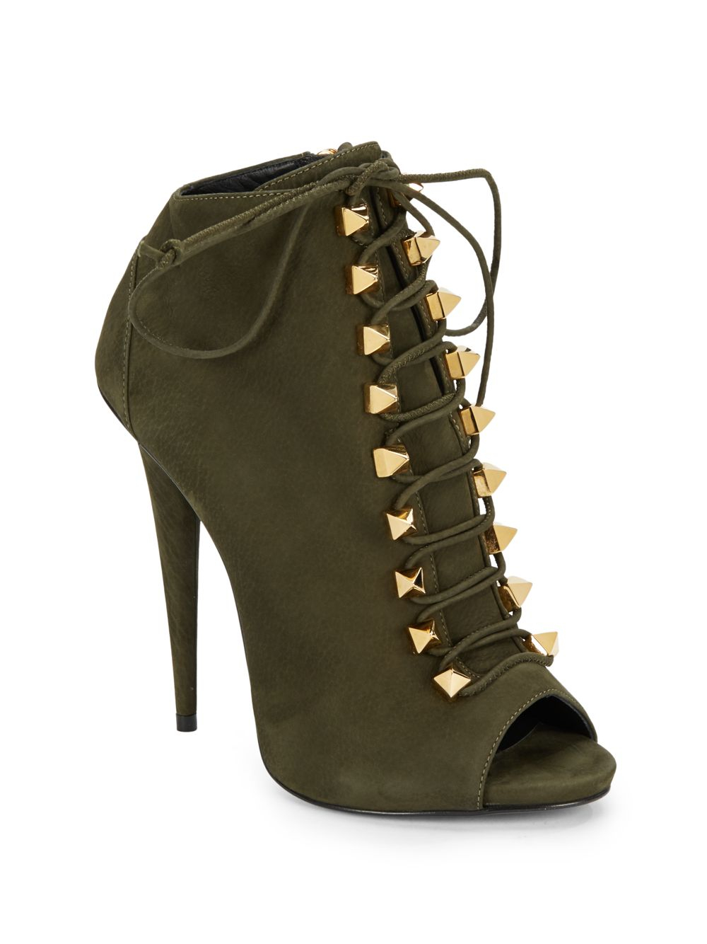 olive green peep toe thigh high boots